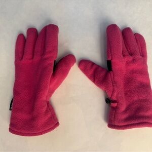 Pink fleece gloves